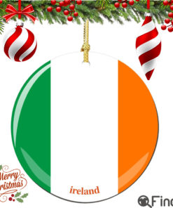 Irish Flag Porcelain Christmas Ornament