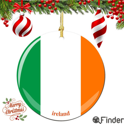 Irish Flag Porcelain Christmas Ornament