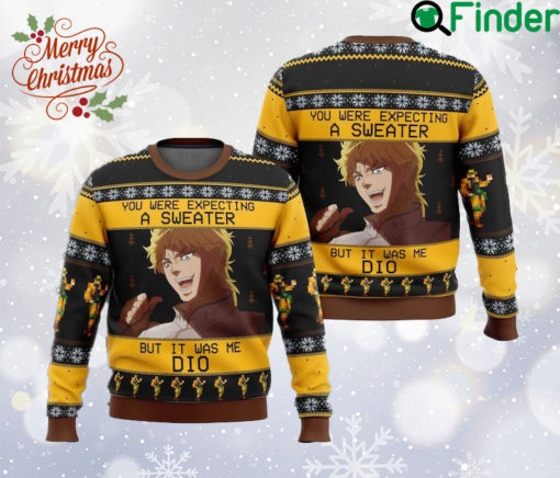 It Was Me Dio Jojo’s Bizarre Adventure Ugly Xmas Sweater, Anime Cartoon Sweatshirt, Japanese Manga All Over Print Sweater, Gift For Fan