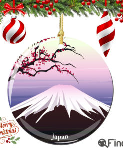 Japan Mount Fuji Porcelain Christmas Ornament