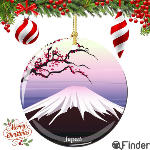 Japan Mount Fuji Porcelain Christmas Ornament