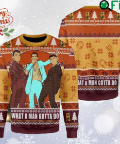 Jonas Brothers What A Man Gotta Do Ugly Xmas Sweater, 5 Album 1 Night Sweatshirt, The Tour 2023, Pop Rock Band Sweater