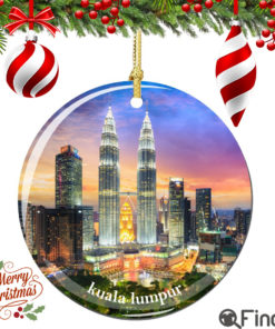 Kuala Lumpur Christmas Ornament Porcelain Double Sided