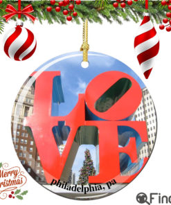 LOVE Porcelain Christmas Ornament