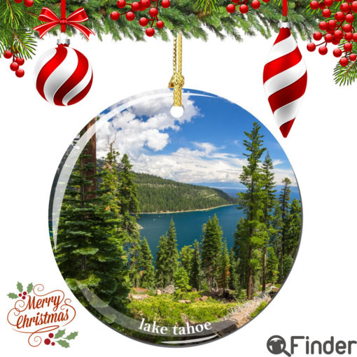 Lake Tahoe Christmas Ornament Porcelain