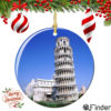 Leaning Tower of Pisa Christmas Ornament Porcelain