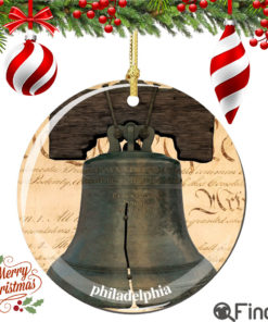 Liberty Bell Porcelain Christmas Ornament