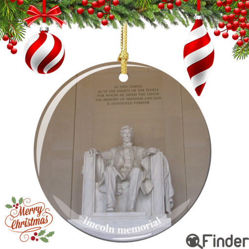 Lincoln Memorial Christmas Ornament Porcelain