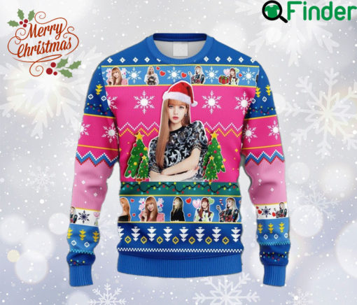 Lisa Black Pink Ugly Christmas Sweater, Born Pink World Tour Sweatshirt, Kpop Girl Group All Over Print Sweater, Gift For Fan