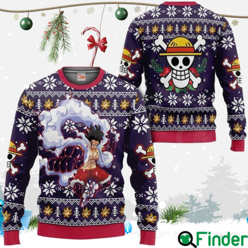 Luffy Gear 4 Ugly Christmas Sweater One Piece Anime Xmas Gift