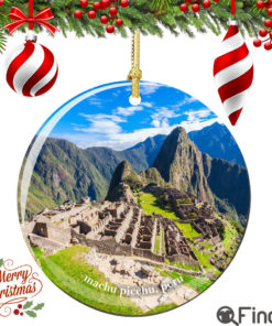 Machu Picchu Peru Christmas Ornament Porcelain