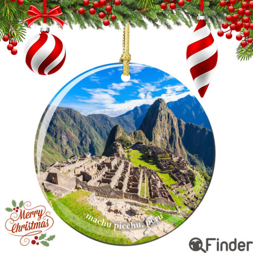 Machu Picchu Peru Christmas Ornament Porcelain