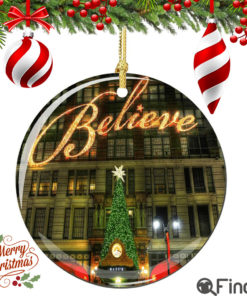 Macy's Christmas Ornament, Porcelain Believe