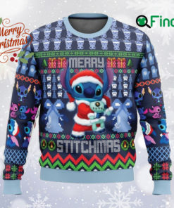 Merry Stitchmas Ugly Christmas Sweater, Disney Cartoon Sweatshirt, Stitch and Lilo All Over Print Sweater