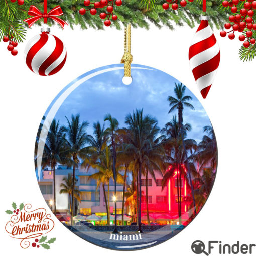 Miami Porcelain Christmas Ornament