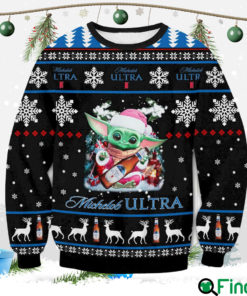 Michelob Ultra Yoda Xmas Ugly Christmas Sweater