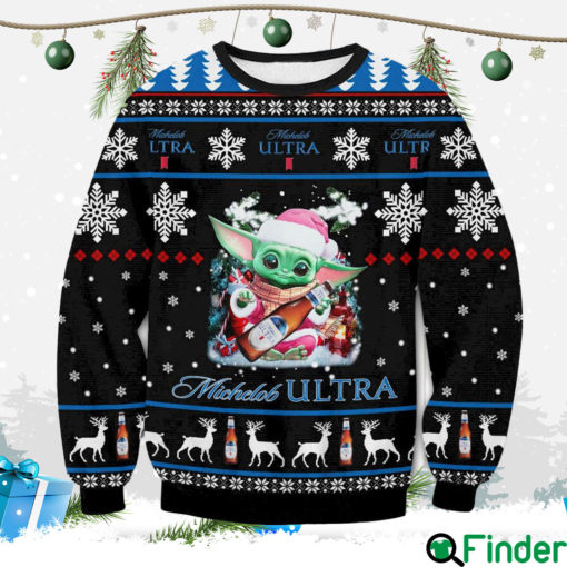 Michelob Ultra Yoda Xmas Ugly Christmas Sweater