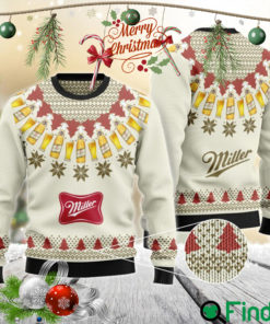 Miller High Life Heart Pattern Fair Isle Ugly Sweater