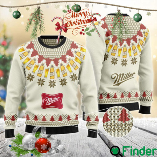 Miller High Life Heart Pattern Fair Isle Ugly Sweater