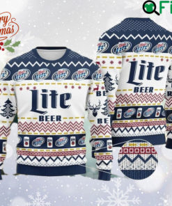 Miller Lite Beer Ugly Christmas Sweater, Beer Logo Ugly Sweater, Mil ler Lite All Over Print Sweatshirt, Beer Lover Gift, Christmas Gift