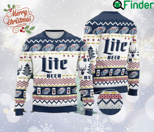 Miller Lite Beer Ugly Christmas Sweater, Beer Logo Ugly Sweater, Mil ler Lite All Over Print Sweatshirt, Beer Lover Gift, Christmas Gift