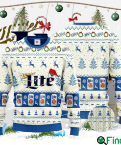 Miller Lite Santa Hat Christmas Ugly Christmas Sweater