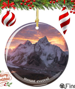 Mount Everest Christmas Ornament Porcelain Double Sided