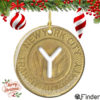 NYC Subway Token Porcelain Christmas Ornament