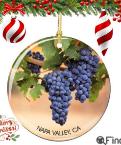 Napa Valley California Christmas Ornament Porcelain Double Sided