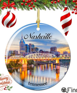 Nashville Christmas Ornament Porcelain Double Sided