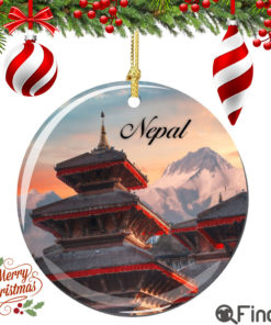 Nepal Christmas Ornament Porcelain Double Sided