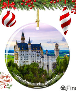 Neuschwanstein Germany Christmas Ornament Porcelain