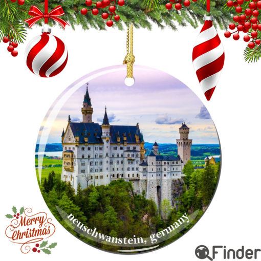 Neuschwanstein Germany Christmas Ornament Porcelain