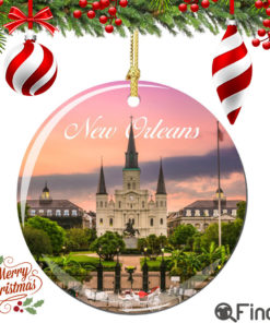 New Orleans Christmas Ornament Porcelain Double Sided