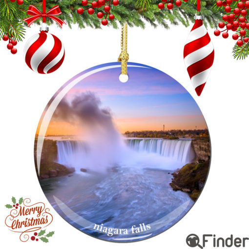 Niagara Falls Christmas Ornament Porcelain