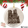 Notre Dame Christmas Ornament Porcelain Double Sided