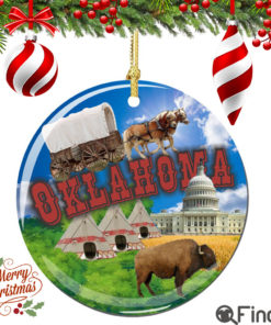 Oklahoma Christmas Ornament Porcelain