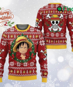 One Pie ce Ugly Christmas Sweater, Anime Winter Xmas Sweatshirts, Japanese Manga All Over Printed Sweater, Japanese Cartoon Sweaters