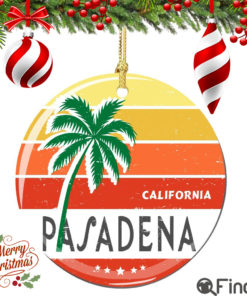 Pasadena California Christmas Ornament Porcelain Double Sided