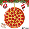 Pepperoni Pizza Christmas Ornament Porcelain Double Sided