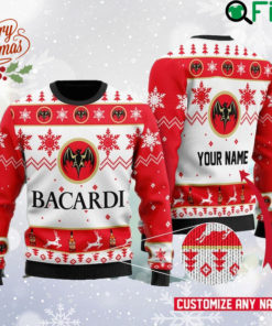 Personalized Bacardi Ugly Christmas Sweater, Bacardi Wine Sweatshirt, Wine Logo All Over Print Sweater, Xmas Sweater