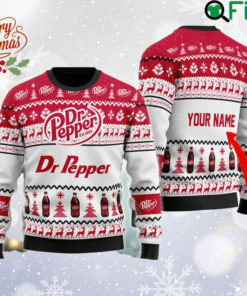 Personalized Dr Pepper Est 1885 Ugly Christmas Sweater, Dr Pepper Logo Sweatshirt, Dr Pepper Soda All Over Print Sweater, Gift For Fan