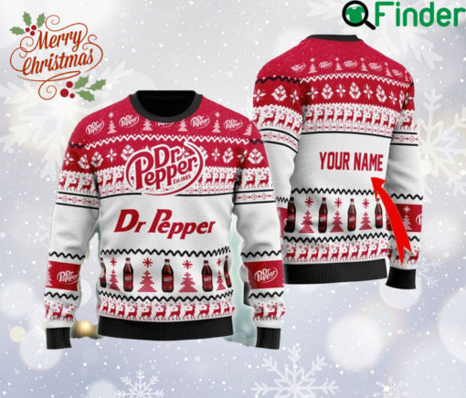 Personalized Dr Pepper Est 1885 Ugly Christmas Sweater, Dr Pepper Logo Sweatshirt, Dr Pepper Soda All Over Print Sweater, Gift For Fan