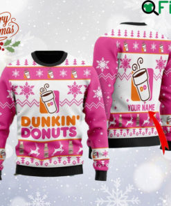 Personalized Du nkin Don uts Christmas Sweater, Du nkin Don uts Sweatshirt, Fast Food All Over Print Sweater, Xmas Sweater, Gift For Fan