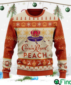 Personalized Peach Crown Royal Ugly Christmas Hoodie Sweater