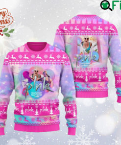 Pink Summer Carnival 2023 Tour Ugly Xmas Sweater, Trustfall Album All Over Print Sweater, Pink Singer Sweatshirt, Gift For Fan, Xmas Gift