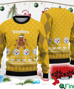 Pittsburgh Steelers Christmas Gingerbread Man Ugly Sweater For Men Women