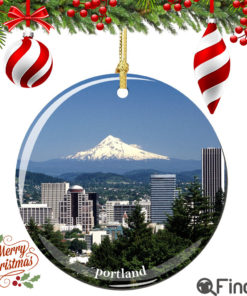 Portland, Oregon Porcelain Christmas Ornament