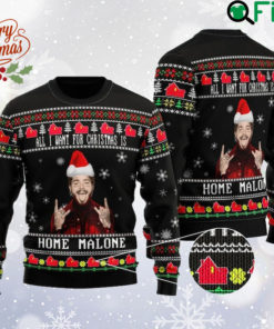 Post Malone Ugly Christmas Sweater, Home Malone All Over Print Sweater, Ghost Malone Xmas Sweatshirt, Music Ugly Sweater, Christmas Gift