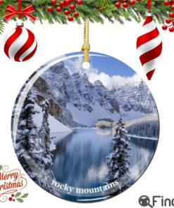 Rocky Mountains Colorado Christmas Ornament, Porcelain